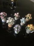 Mini prydnads blommor i porslin 
