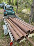Grova stålrör 2,66m – totalt 19,7 meter, Ø168mm, 4,4mm 