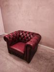 Chesterfield fåtölj äkta läder