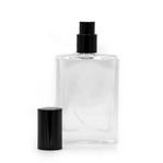 Fyrkantig Glas Flaska 100ml & 50ml - Svart Spray och Lock