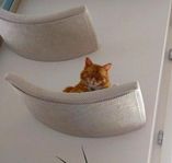 En Väggmonterad kattsäng klösmöbler