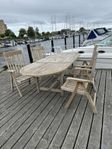  TEAK UTEMÖBLER i rejält bord 4 position stolar 