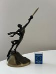 Sovjetisk brons SKULPTUR: Människan/rymden USSR Ryssland