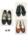 3 par skinn elegant damsandal och klack skor / stl 38