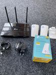 TP-Link router & 3 förstärkare