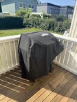 gasolgrill med överdrag och gasol tank flaska grill 