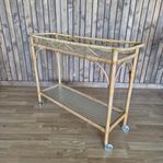 Retro blombord i rotting och glas, 1900-tal, 85*26 cm