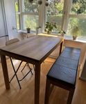 Modern High Dining Table Set with Bench and Chairs