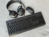 Gaming-kit: Headset, tangentbord och mus
