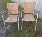 trädgårdsmöbler 8 st. stolar rotting teak