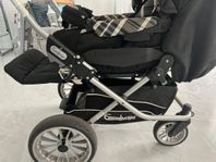 Emmaljunga barnvagn, liggdel, sittdel, babyskydd