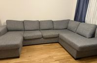 Grå 4-sits soffa 