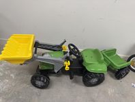 grävskopa med släp