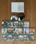 Xbox One med 17 spel + headset & handkontroll – 700 kr