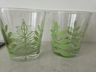 Glas med grön mönster 10st 