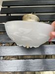 Taklampa plafond etsat glas och mässing äldre
