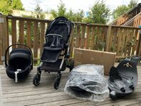 Cybex Priam – komplett duovagn + bilbarnstol med Isofix (