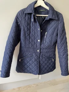 klassisk Ralph Lauren jacka marinblå xs samt silkes sjal
