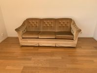 3-sits soffa beige sammet Bröderna Anderssons