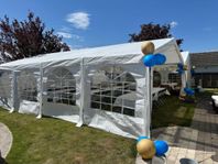 Party tält 5 x 8 m (48-57 sittplatser)
