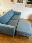 Soffa med fotpall Madison Lux turkos