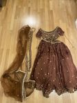 Brown Lehenga with gold elements