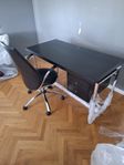 skrivbord i svartbetsad EK + skinnstol ILVA