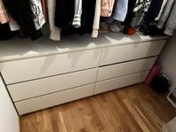 MALM Byrå med 6 lådor, vit, 160x78 cm