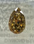 Diamant - 1.11 ct - Päron - Fancy djup brun, Gul-VS1