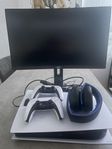 PS5, digital edition. med skärm och två kontroller. 