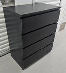Malm byrå Ikea 4 lådor svart brun 