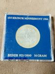 100 Kronor Minnesmynt 1984 - Silver