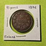 Finsk 10 Penniä från 1876