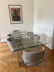 Matbord glas metall lyx Jotex / stolar kan också säljas