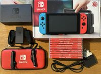 Nintendo Switch - nybytta joysticks, mycket gott skick, spel