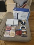 playstation 5, 6st spel och en gaming monitor