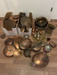 Stor samling koppar & mässing – retro 60/70-tal, inrednin
