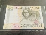Femtio Kronor Sedel - Jenny Lind helt ny ovikt