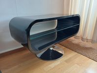retro tv bänk svart högglans