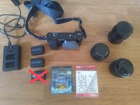 Sony A6000 med objektiv och tillbehör