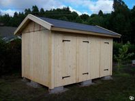 Nytt träförråd, friggebod och garage