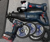 Bosch vinkelslip skruvdragare batteri 18v tigersåg GSA 1100