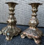 LJUSSTAKAR, nysilver, barock stil, GAB