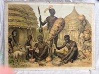 Skolplansch Afrikansk by