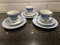 Kaffekoppar med fat och assietter, Fyrklövern