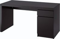 IKEA MALM Skrivbord, svart, 140x65 cm