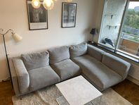 Grå soffa, divansoffa, höger divan