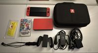 Nintendo Switch OLED Mario Ed, kvitto + 1 spel + Tillbehör