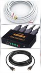1x4k HDMI splitter + 4x HDMi kablar (5-10meter)