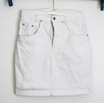 Sommarfynd! Vintage vit jeanskjol 90-tal KIT Design, stl 12.
